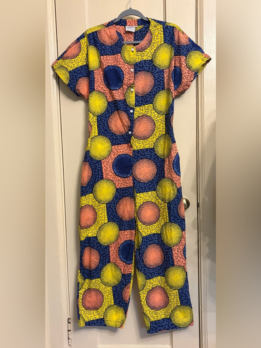 Yevu short sleeve jumpsuit in Celestial print